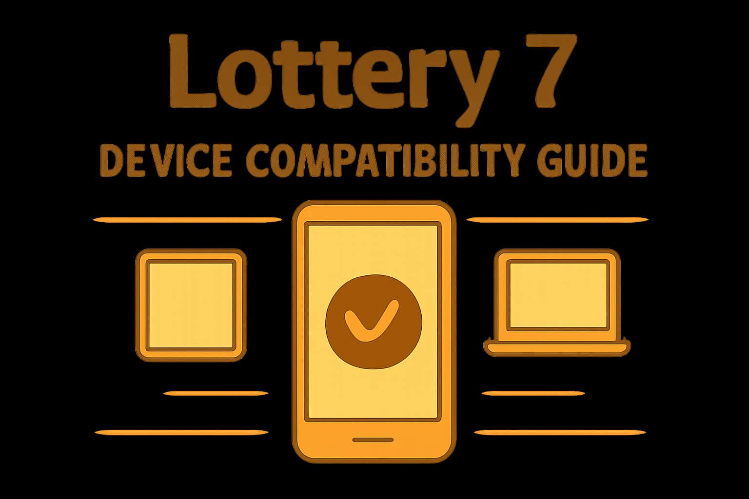 An informative scene showcasing the Lottery 7 Device Compatibility Guide with clear, neutral typography.
