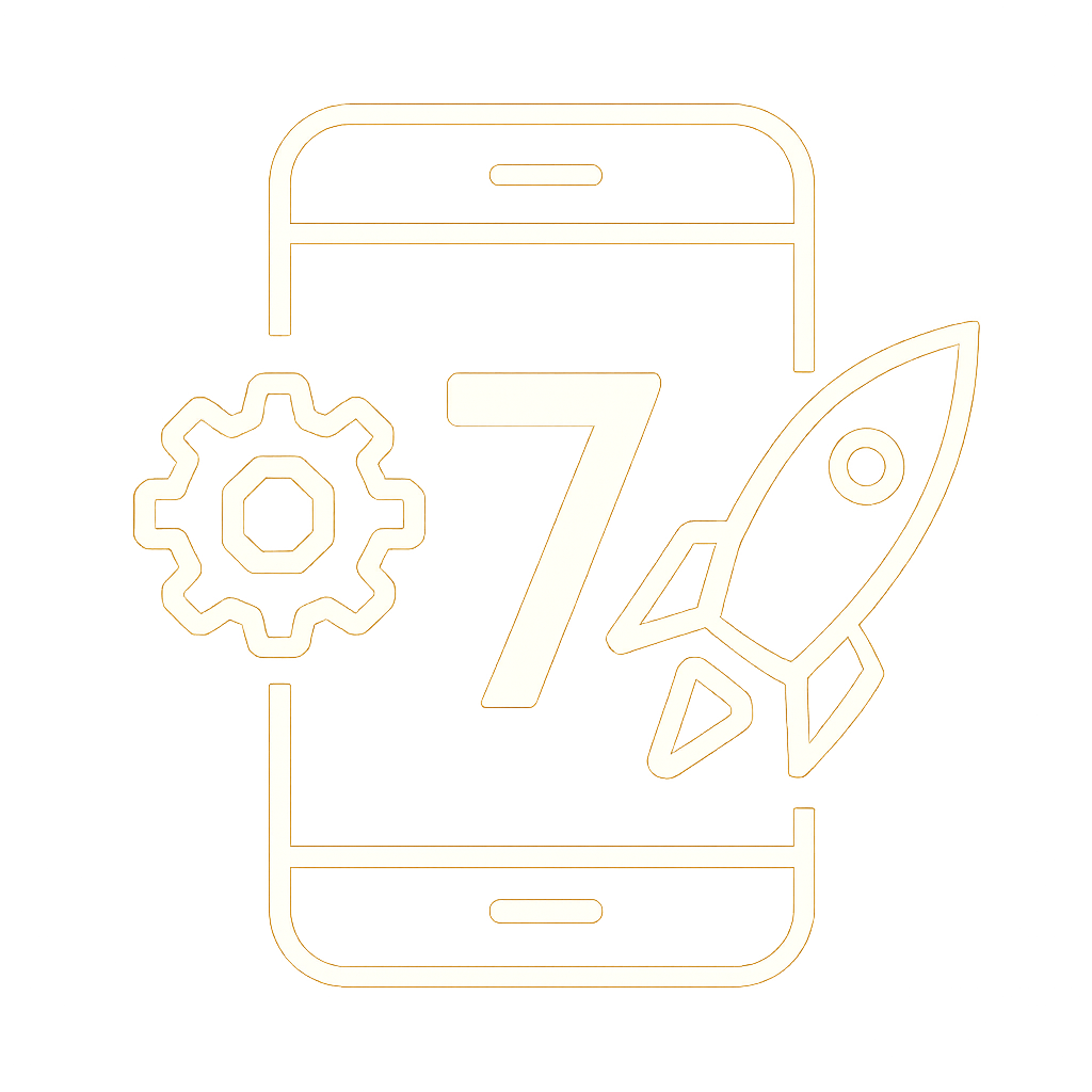 A badge indicating the installation steps for Lottery 7.