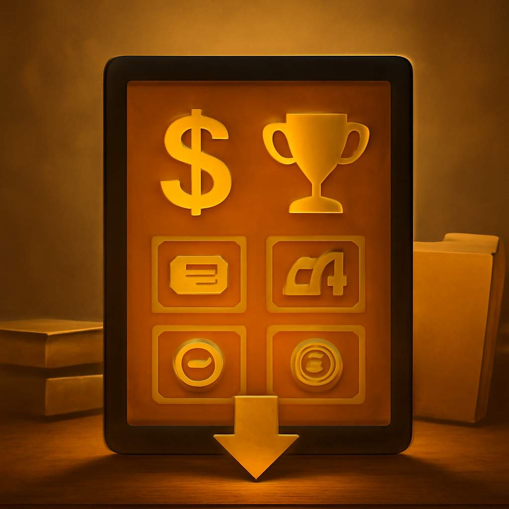 Diagram illustrating the download process for Lottery 7 on iOS.