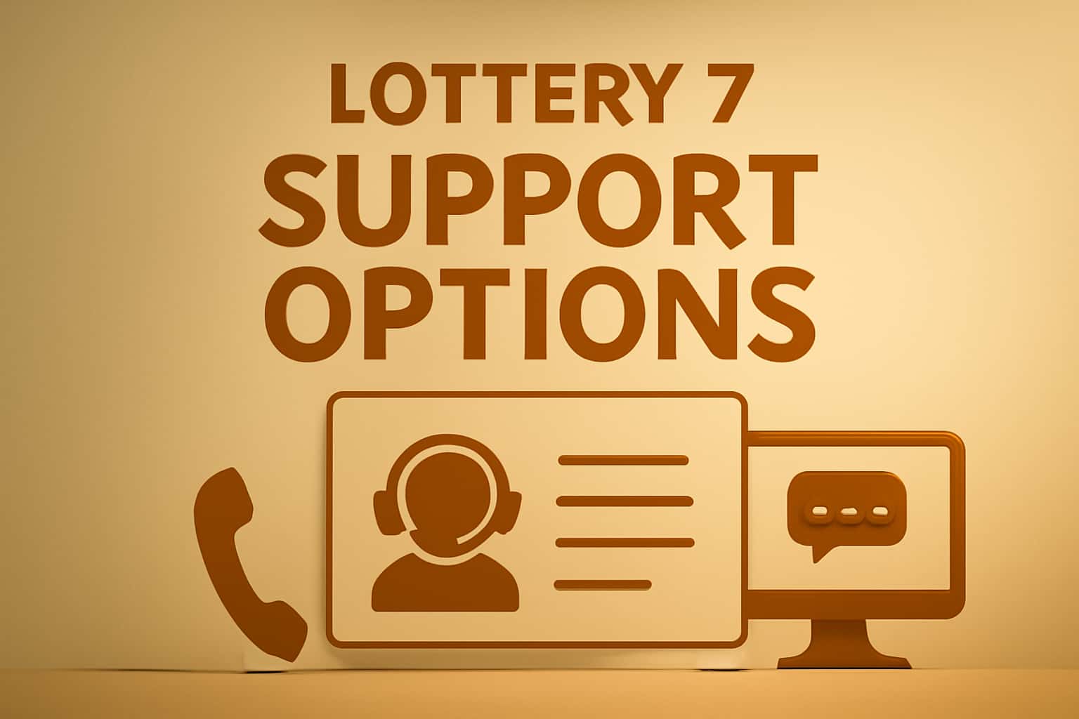 An informative graphic showcasing Lottery 7 Support Options in a professional layout.