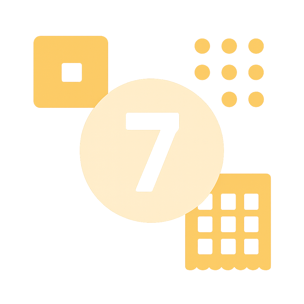 A badge representing Lottery 7 Frequently Asked Questions.