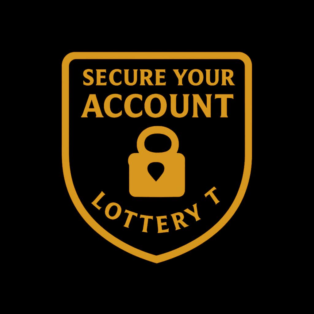 A badge icon for securing Lottery 7 account information.