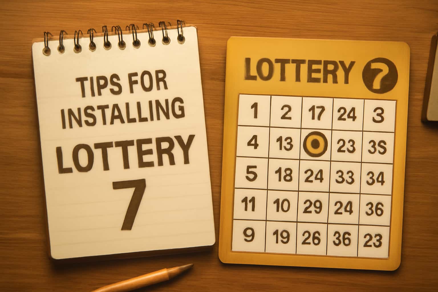 Informative scene illustrating tips for installing Lottery 7.