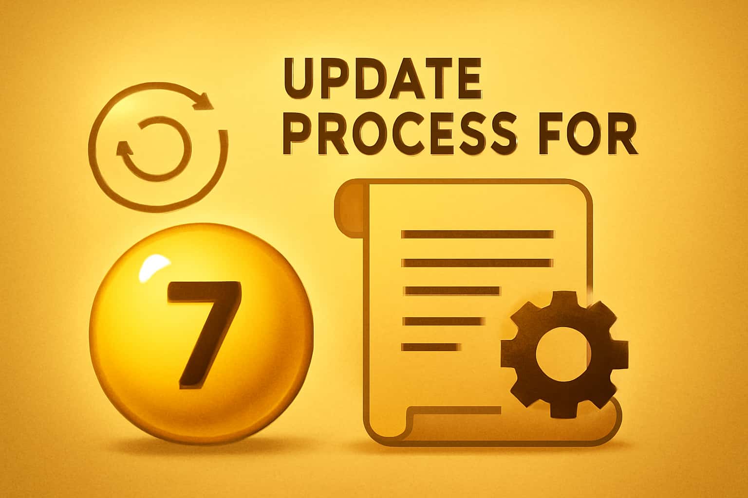Informational image depicting the update process for Lottery 7